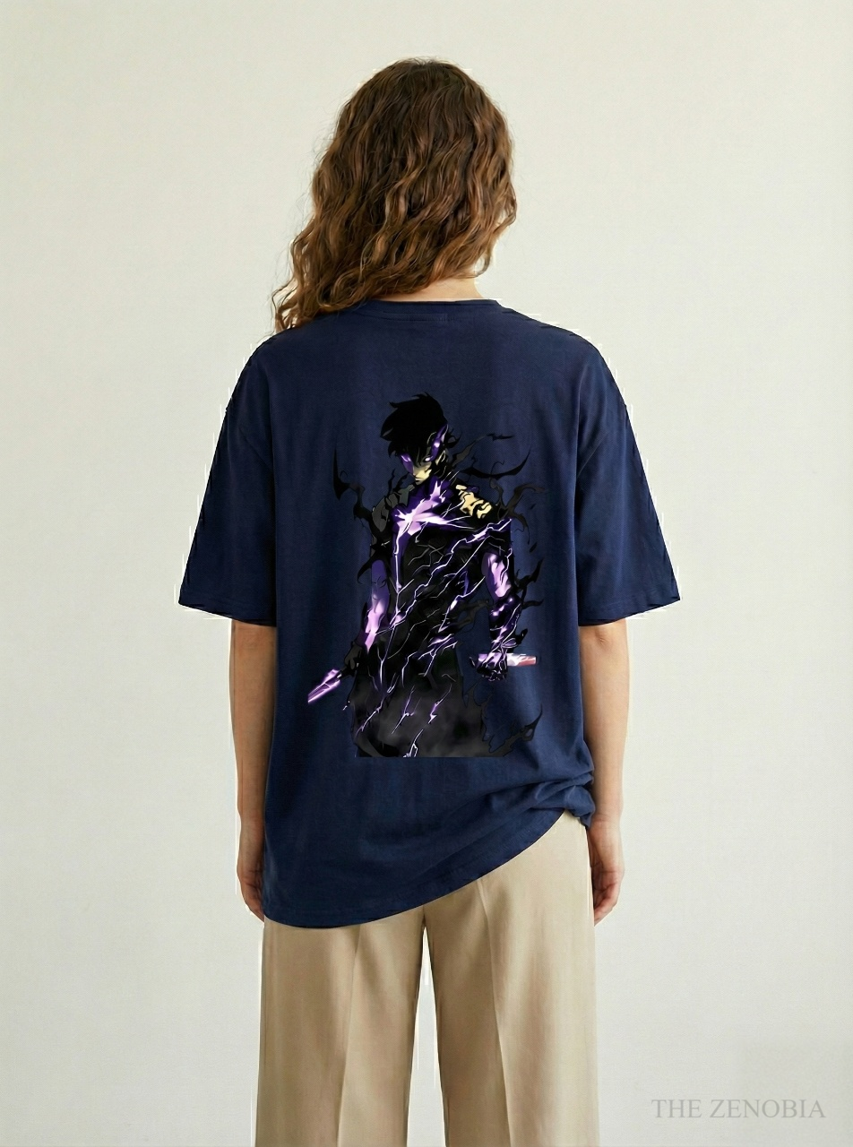 Sung Jin Woo Shadow Monarch Awakening Tee - Oversized sung jung woo T-Shirt