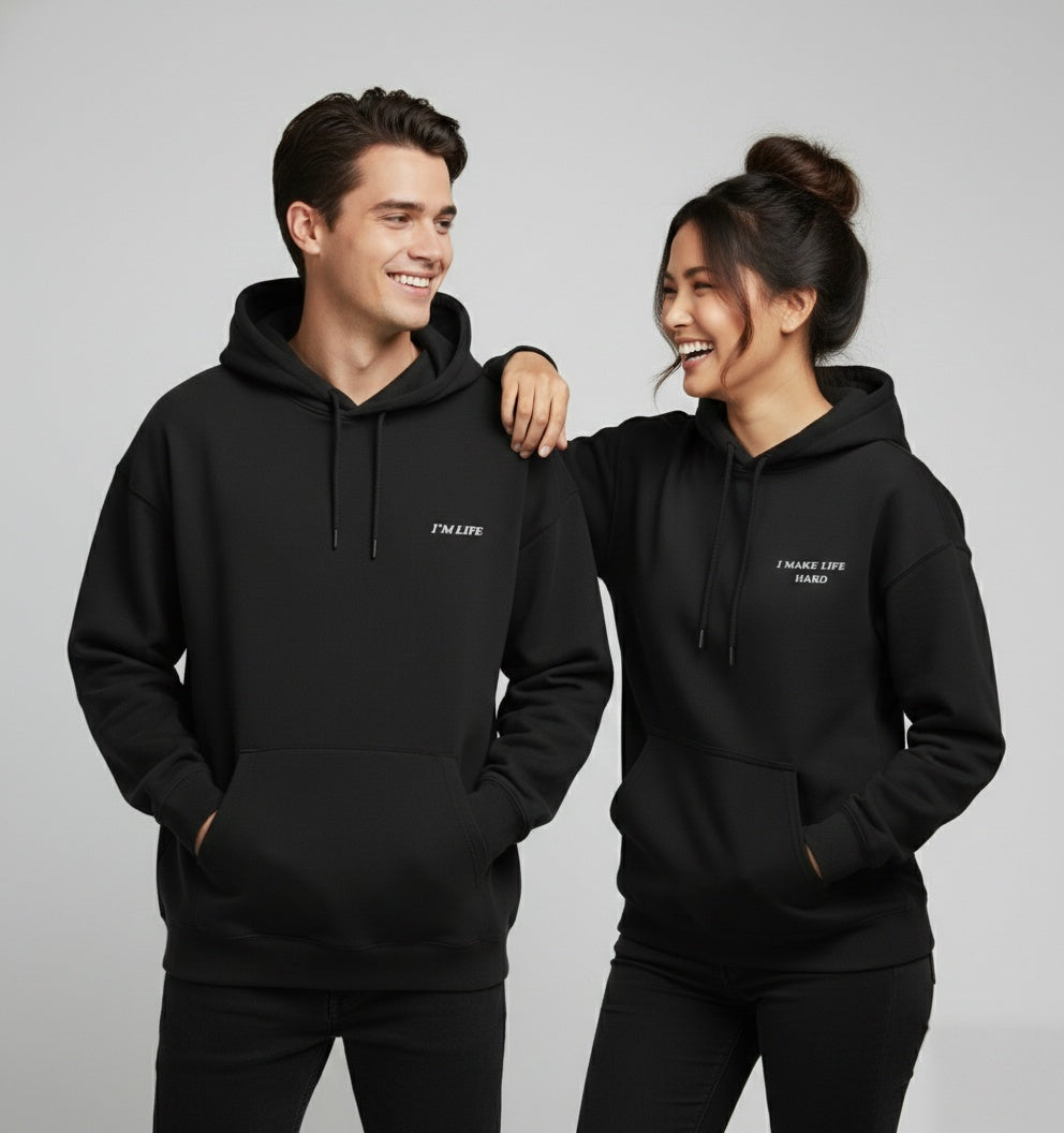I’M LIFE – The Main-Character Energy Hoodie (White Embroidery)