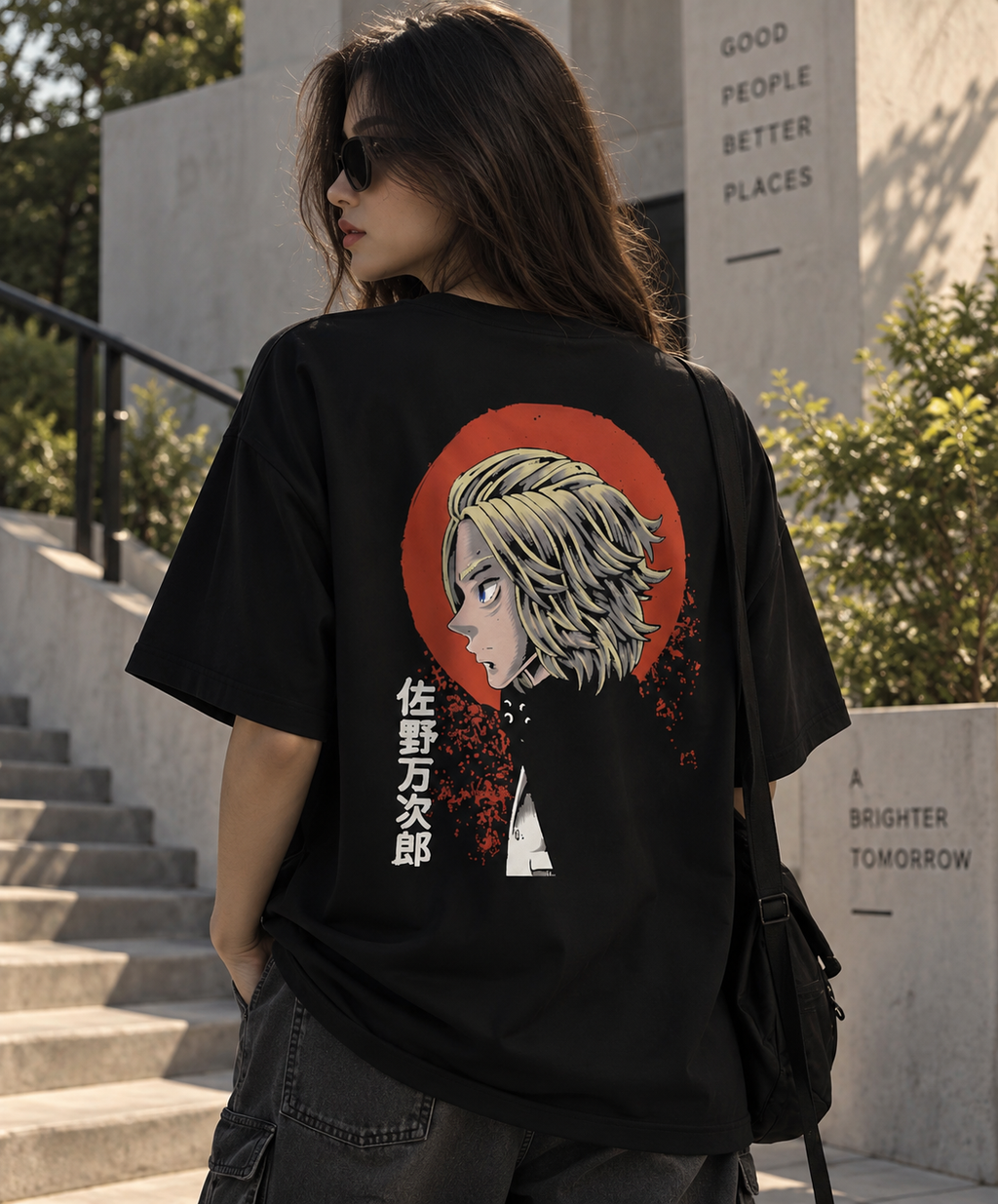 Crimson Aura Street Oversized Tee