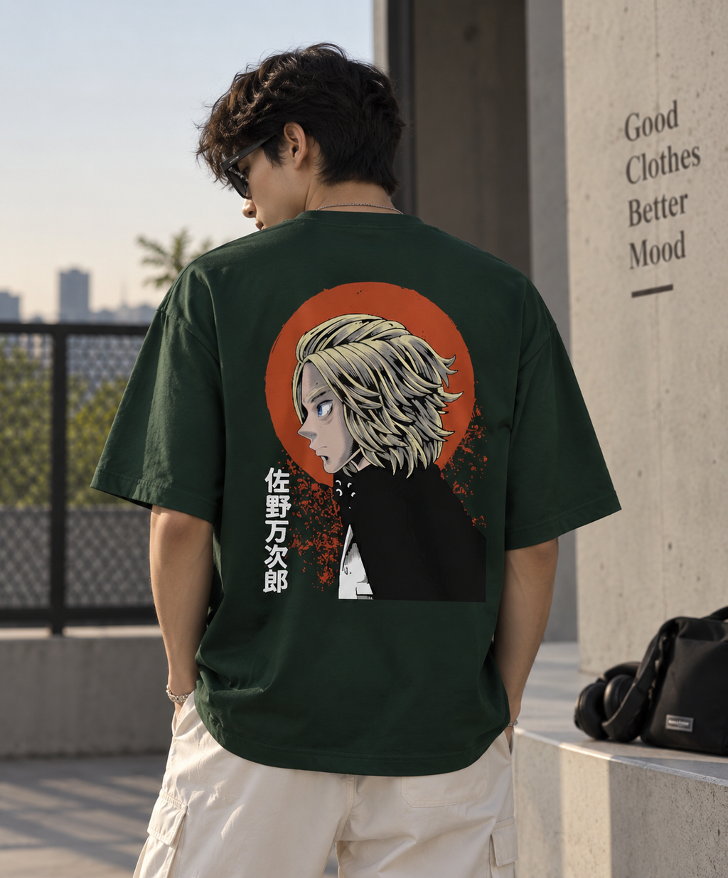 Crimson Aura Street Oversized Tee