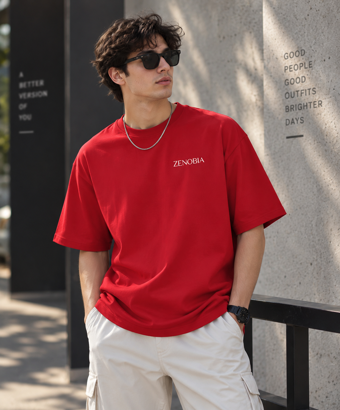 Crimson Aura Street Oversized Tee