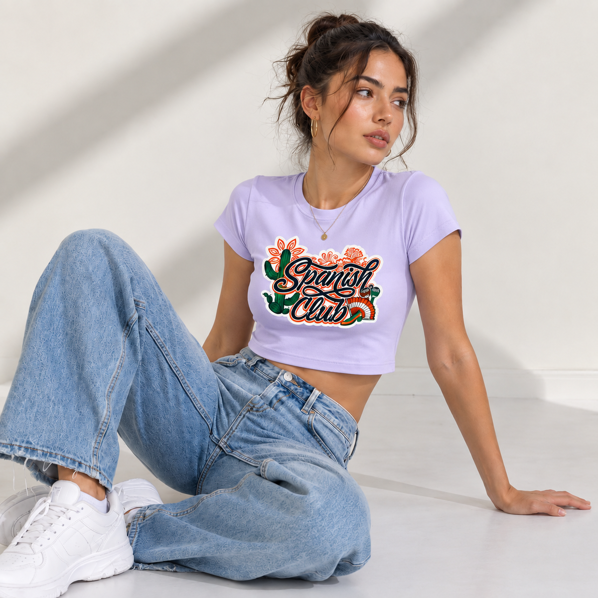 Spanish Club Graphic Crop Top