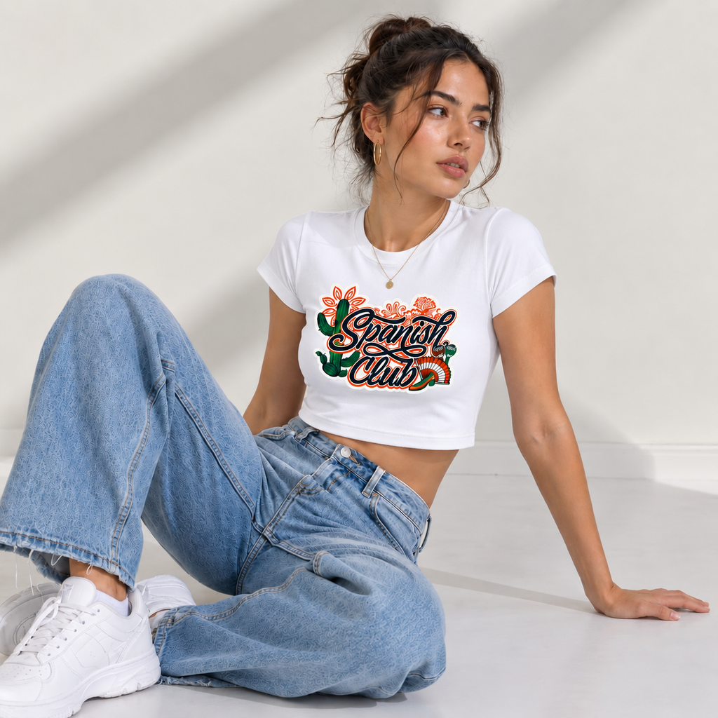 Spanish Club Graphic Crop Top