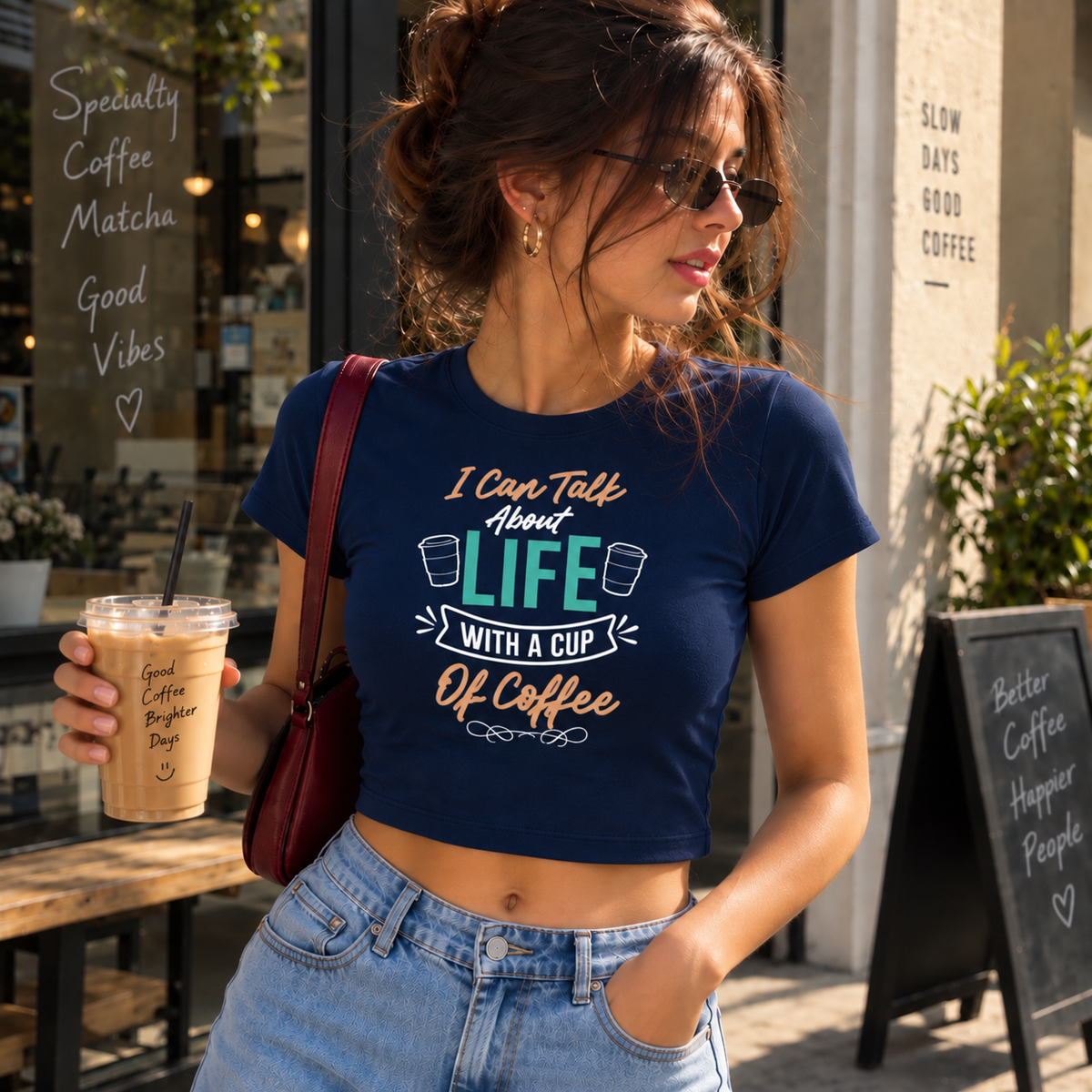 Life Coffee Graphic Crop Top