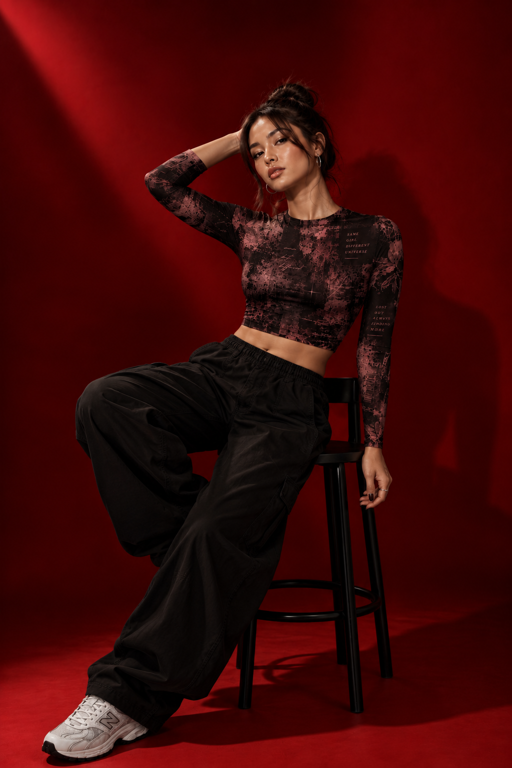 Different Energy Long Sleeve Crop Top
