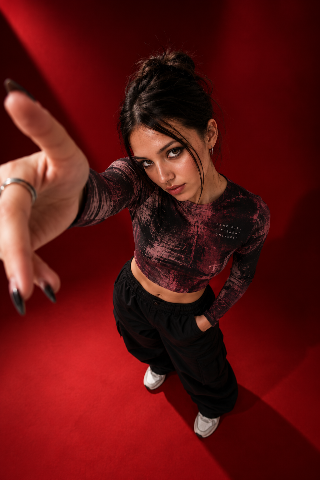 Different Energy Long Sleeve Crop Top