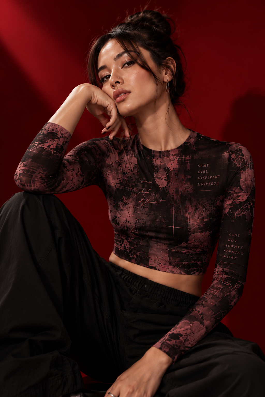 Different Energy Long Sleeve Crop Top