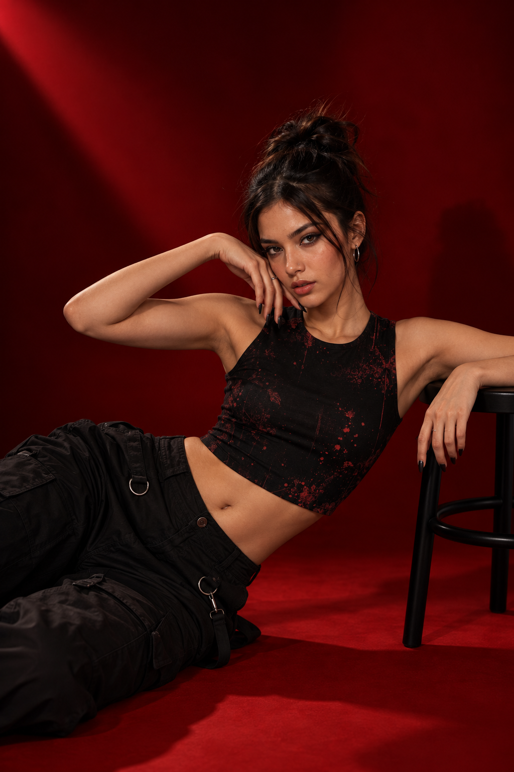 Crimson Static Crop Top