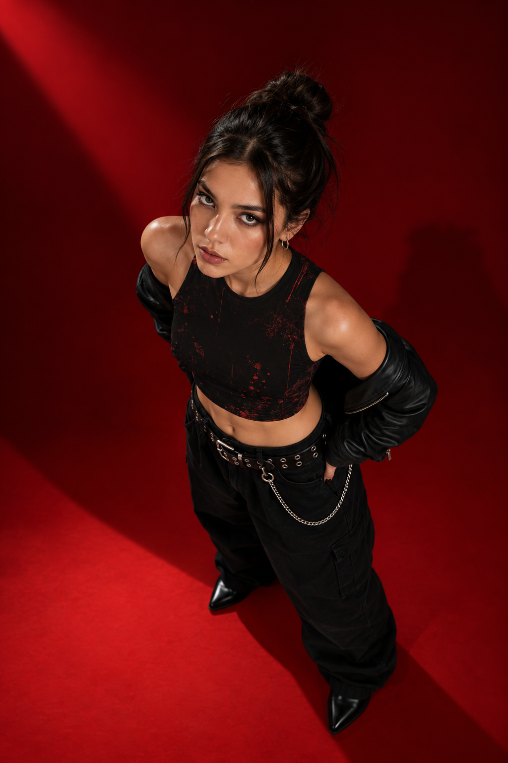 Crimson Static Crop Top