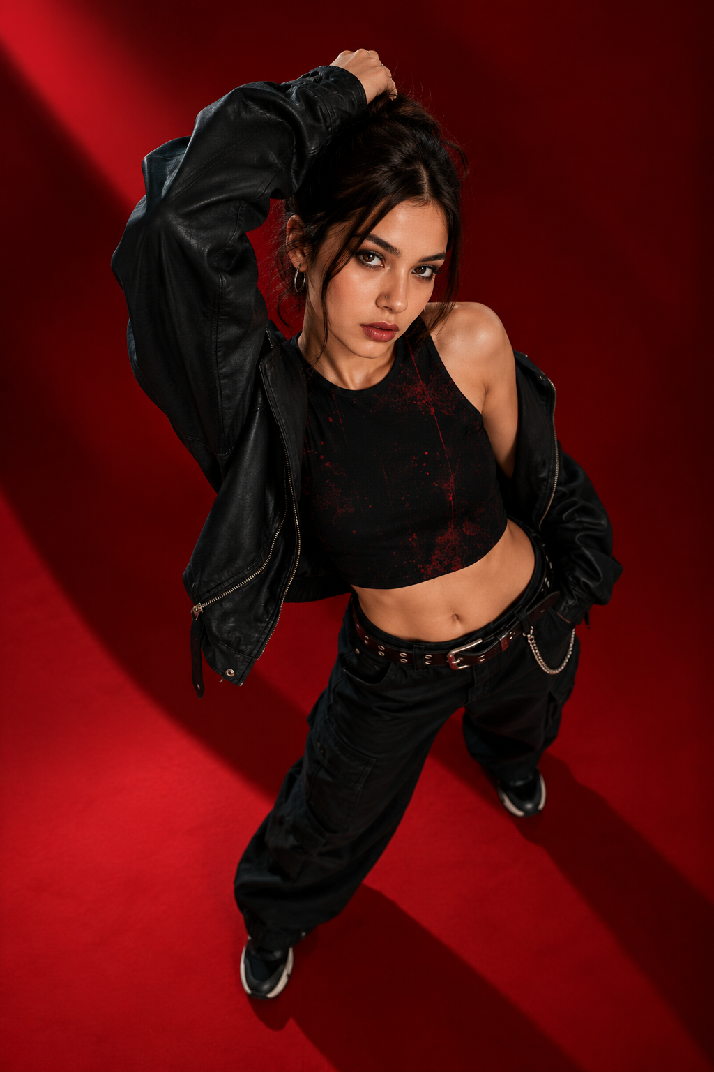 Crimson Static Crop Top