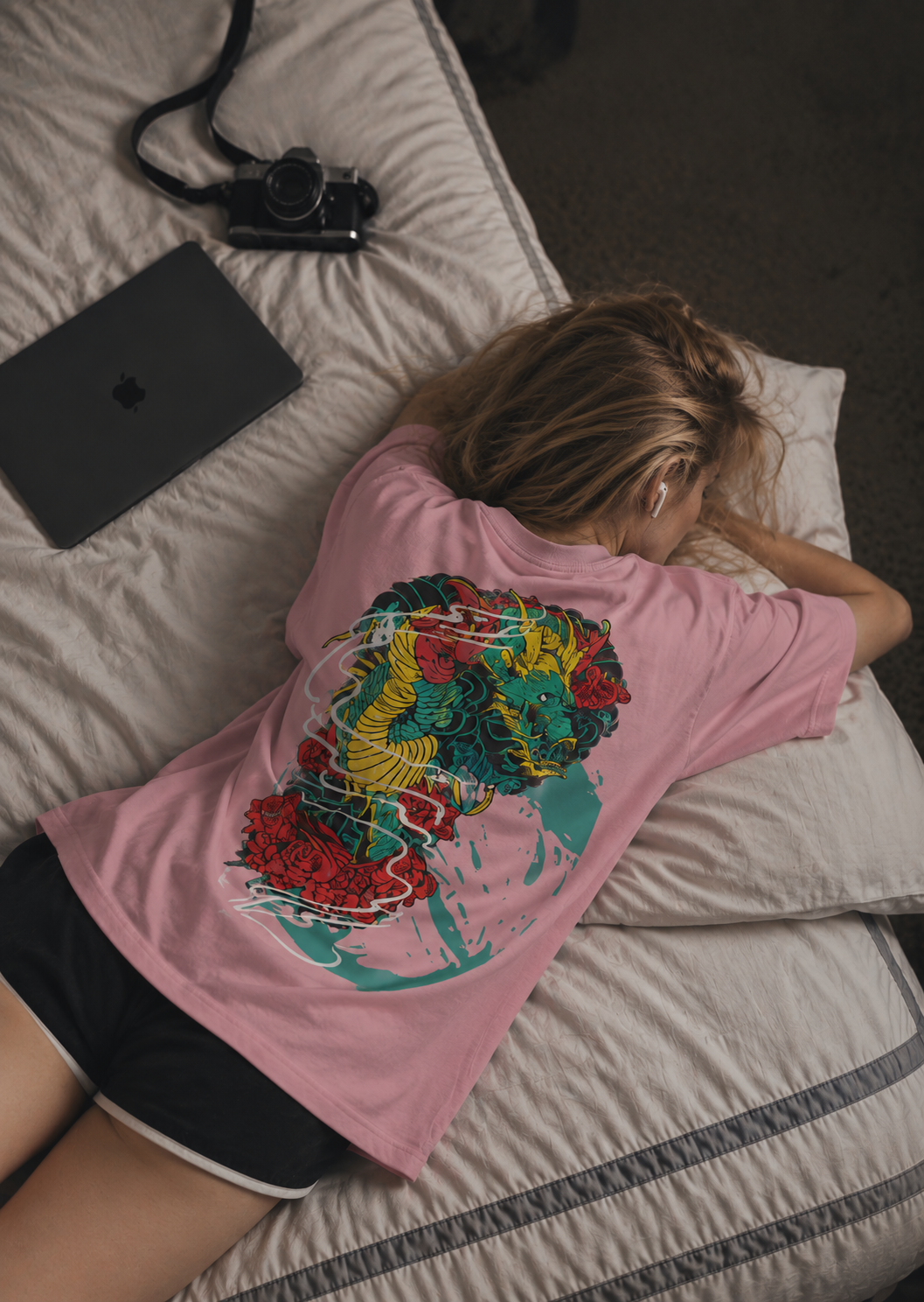 (Dragon’s Fury) Unisex Oversized T-Shirt — White Logo Series