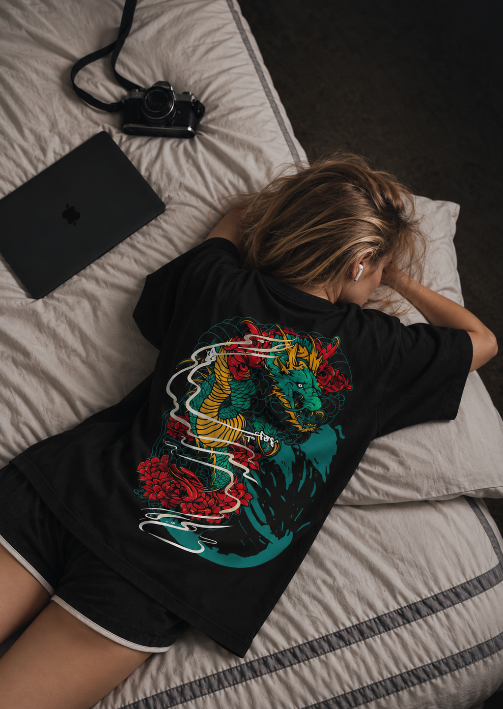 (Dragon’s Fury) Unisex Oversized T-Shirt — White Logo Series