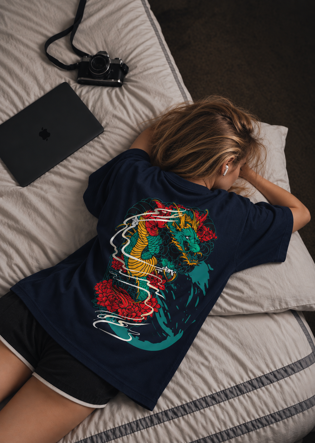 (Dragon’s Fury) Unisex Oversized T-Shirt — White Logo Series