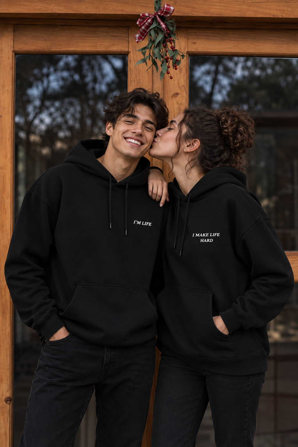 I MAKE LIFE HARD –The Chaos Energy Hoodie (White Embroidery)