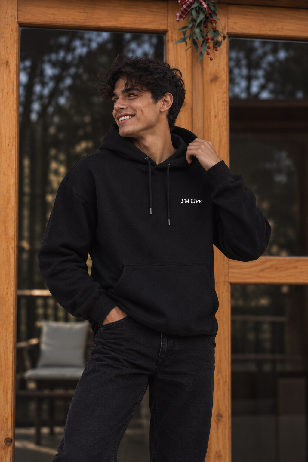 I’M LIFE – The Main-Character Energy Hoodie (White Embroidery)