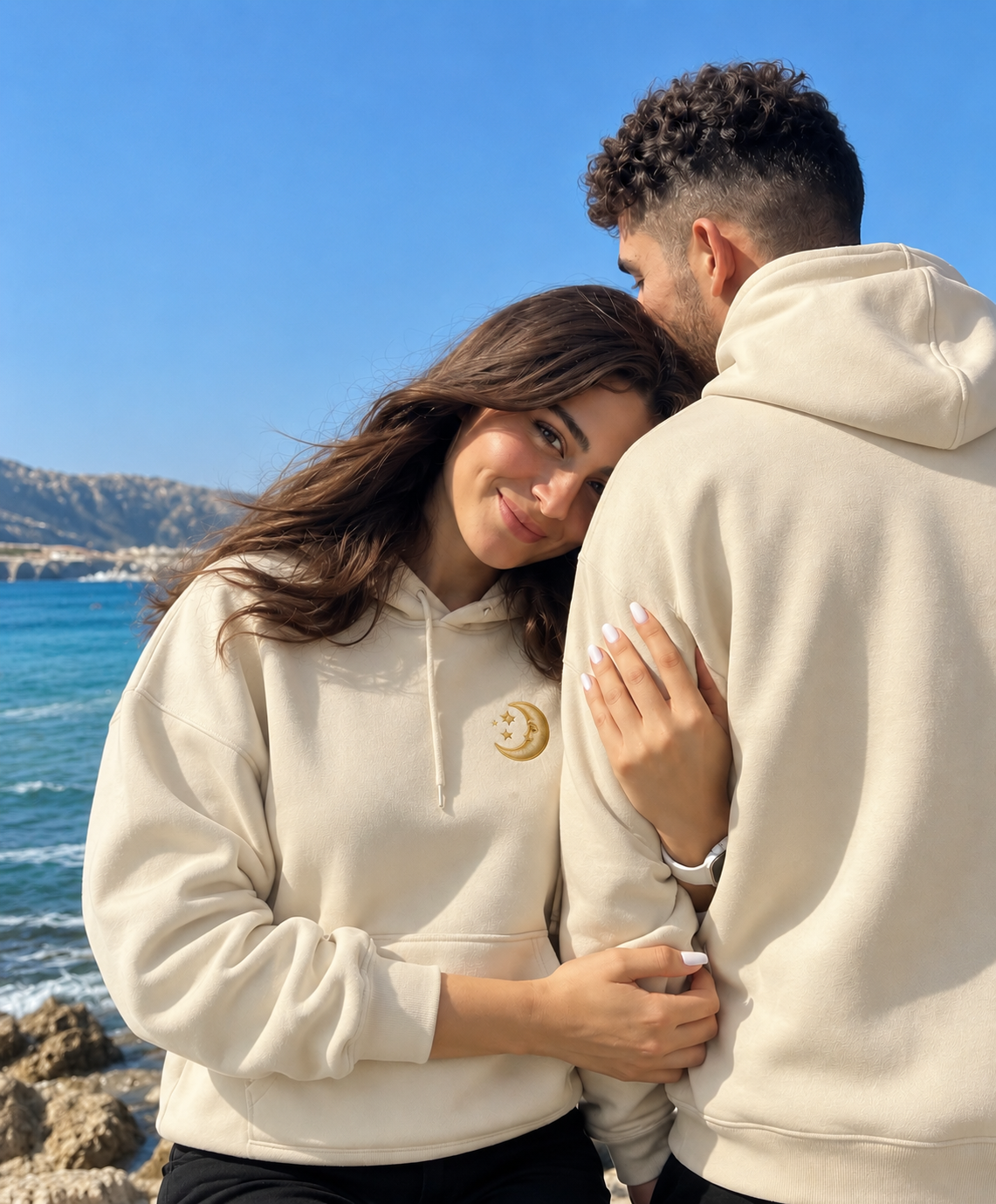 MOONSTRUCK - The Soft-Glow Couple Hoodie (Moon Embroidery Edition)