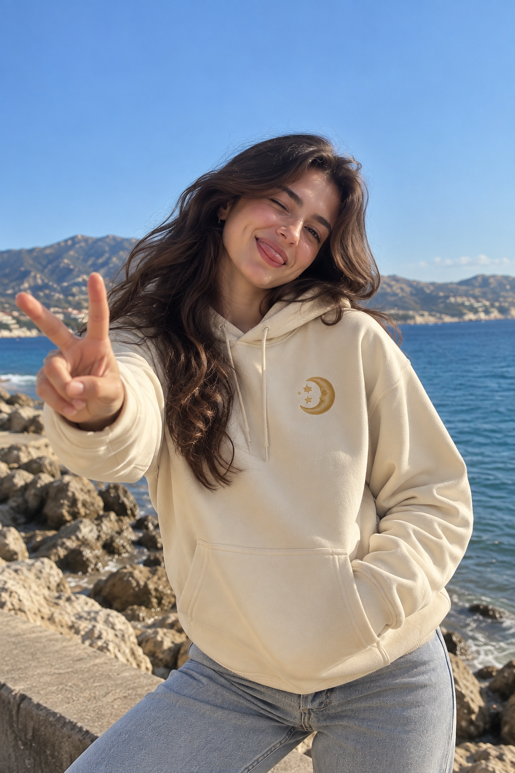MOONSTRUCK - The Soft-Glow Couple Hoodie (Moon Embroidery Edition)