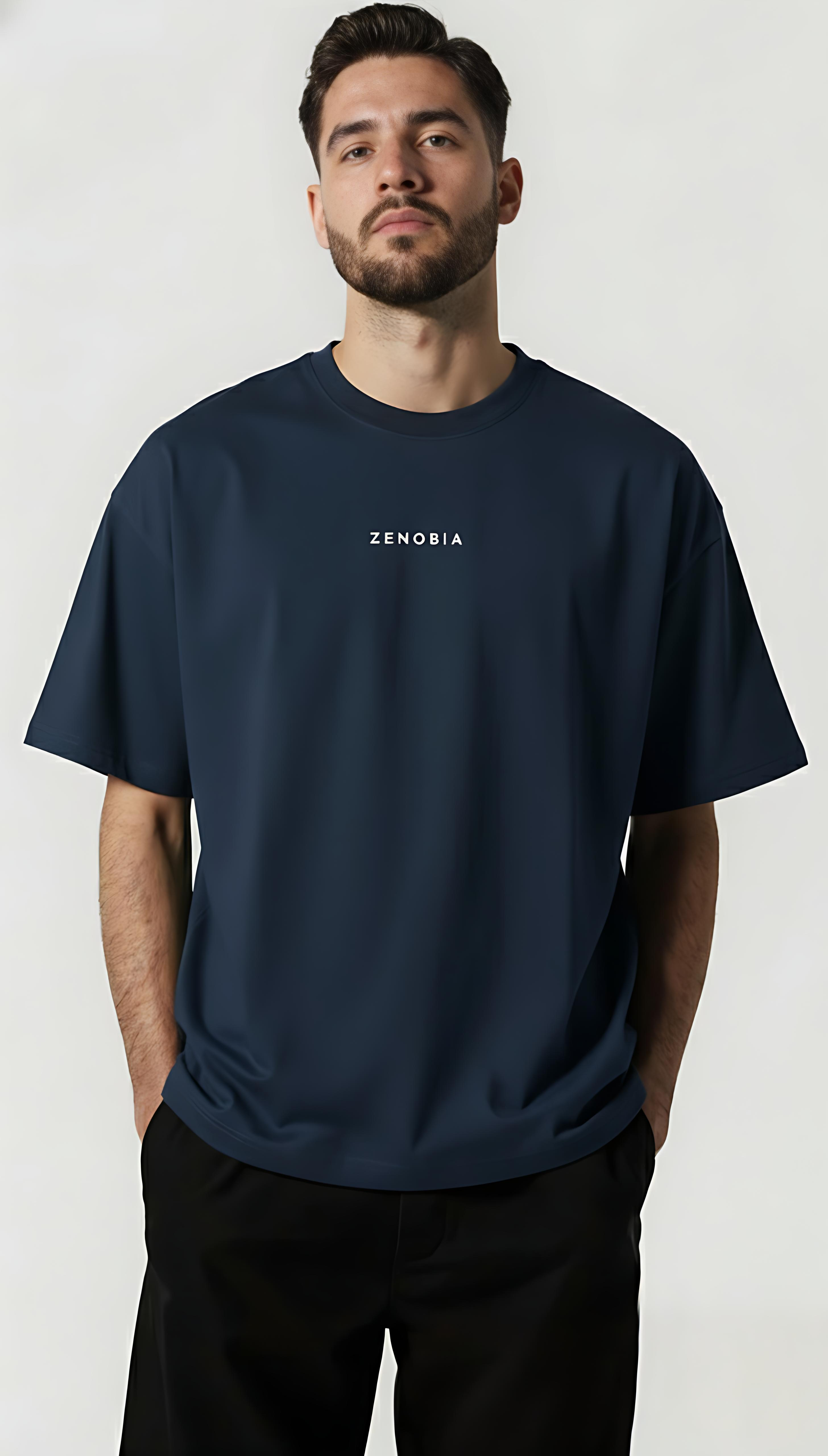 Oversized French Terry T-Shirt — White Embroidery Edition