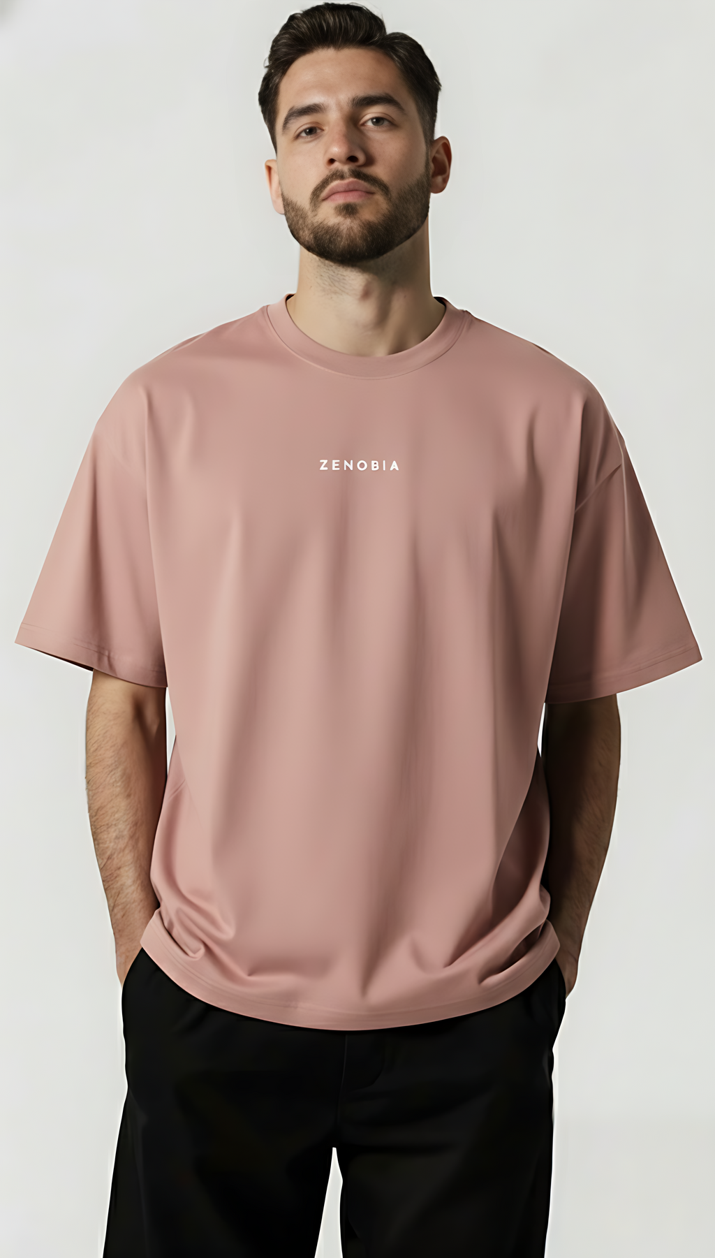 Oversized French Terry T-Shirt — White Embroidery Edition