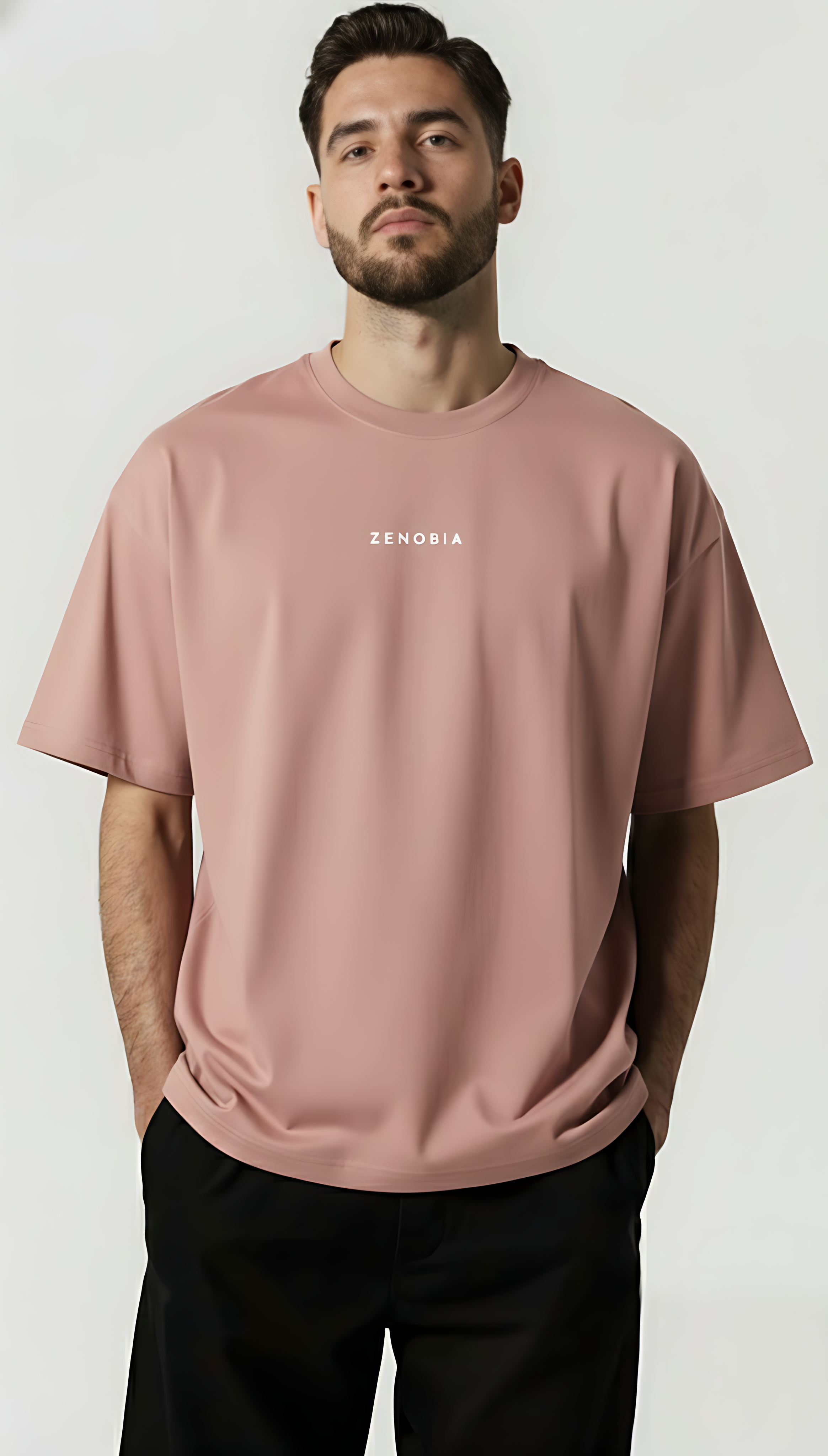 Oversized French Terry T-Shirt — White Embroidery Edition