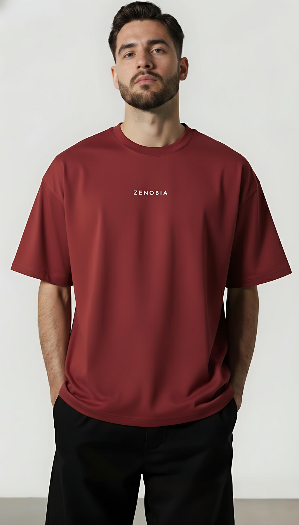 Oversized French Terry T-Shirt — White Embroidery Edition