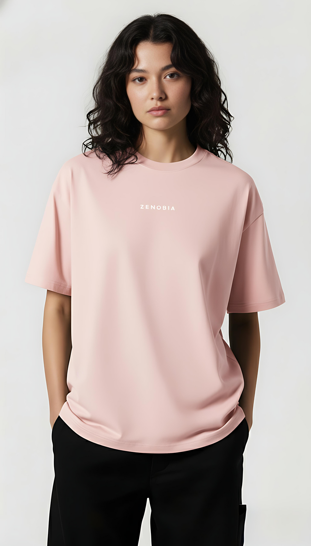 Unisex Oversized French Terry T-Shirt — Pastel Embroidery Edition