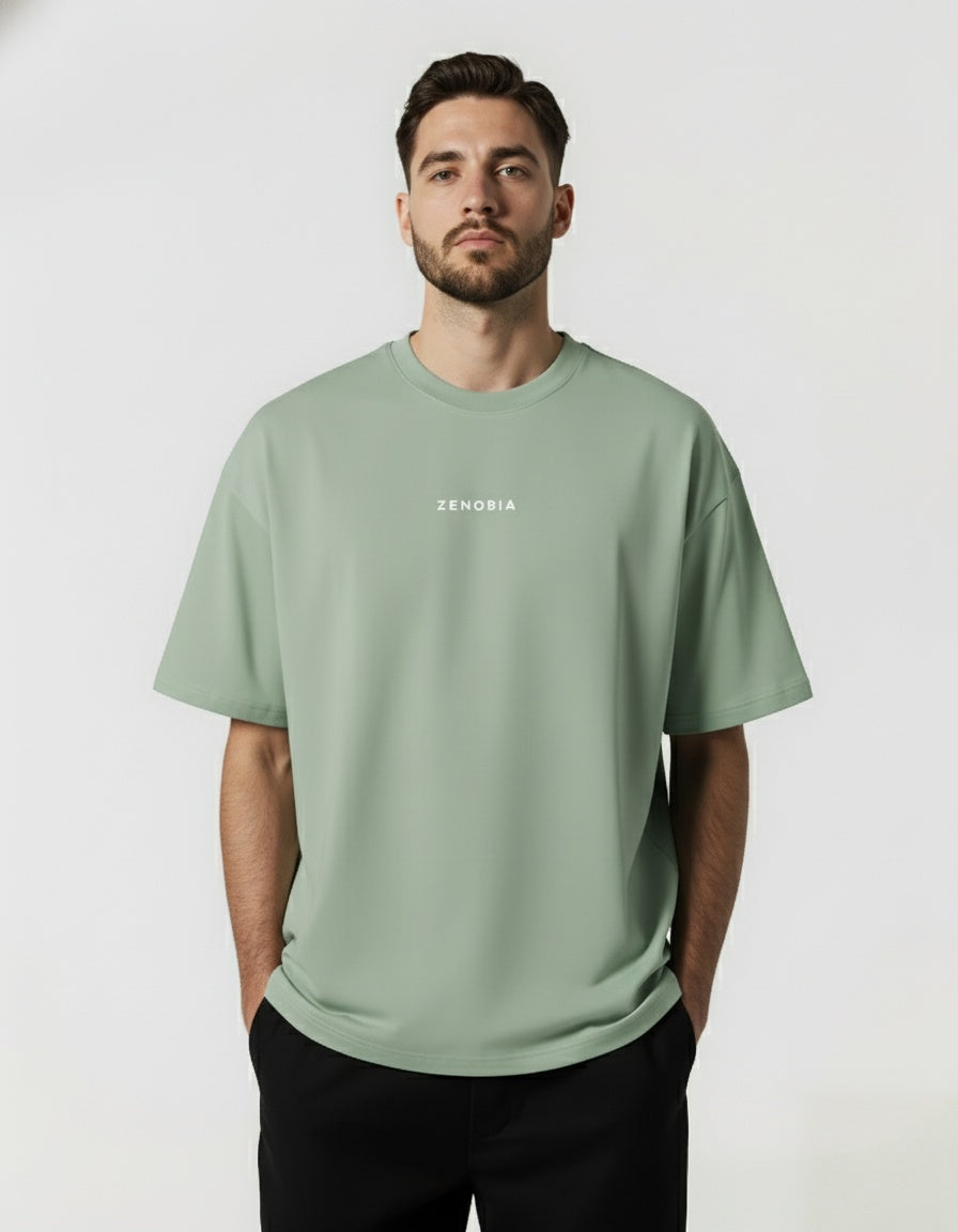 Oversized French Terry T-Shirt — White Embroidery Edition