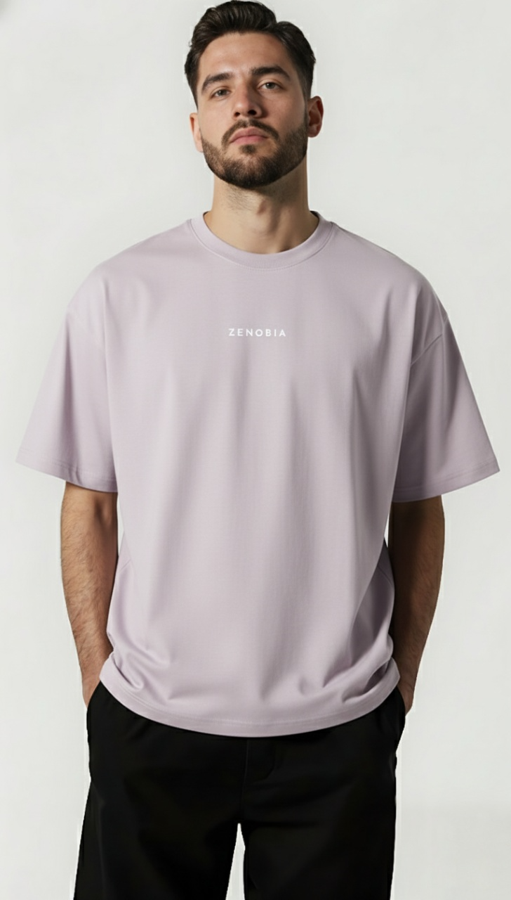Unisex Oversized French Terry T-Shirt — Pastel Embroidery Edition