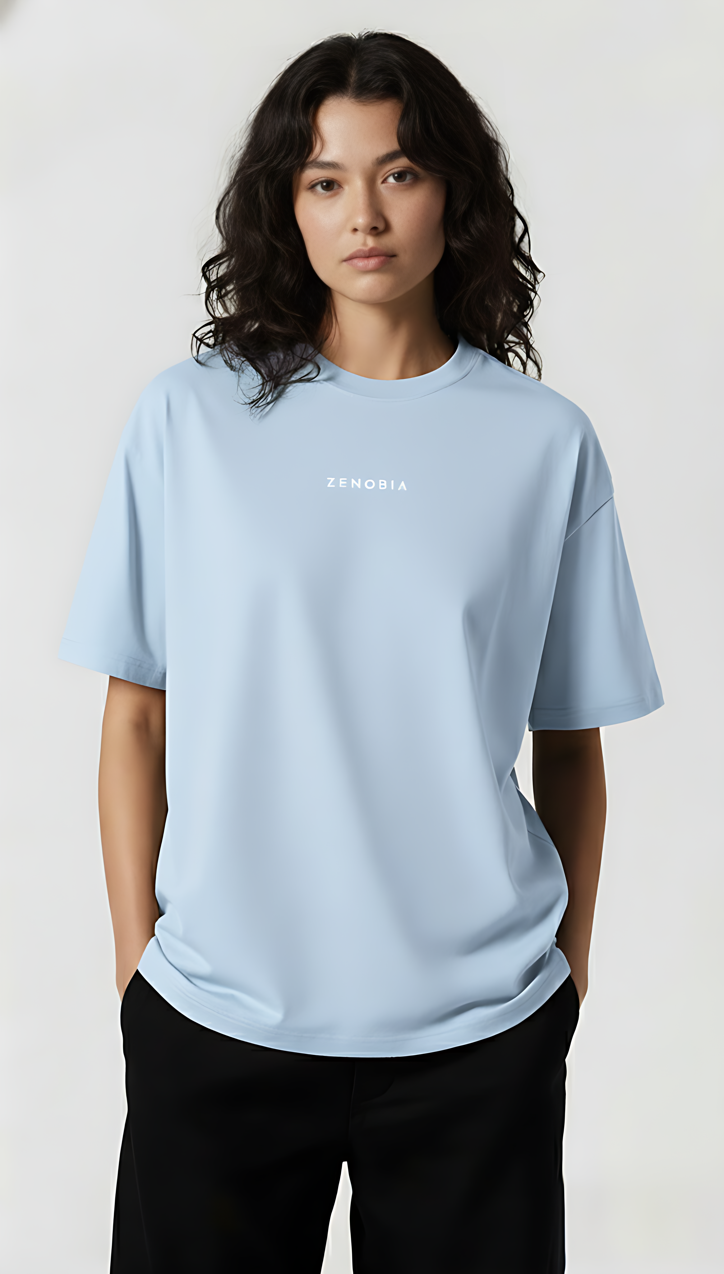 Unisex Oversized French Terry T-Shirt — Pastel Embroidery Edition