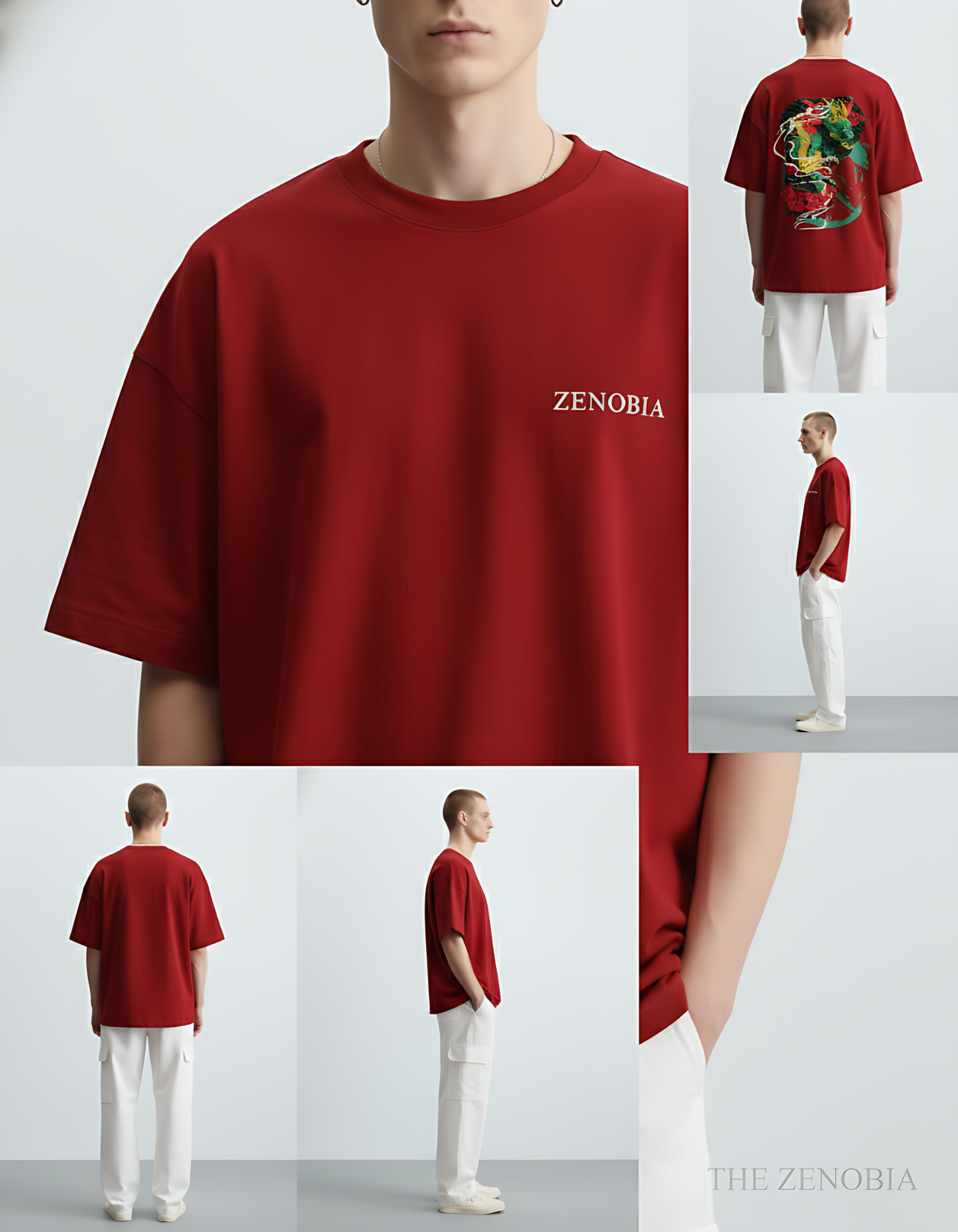 “Shadow Dragon’s Fury” Unisex Oversized T-Shirt — White Logo Series