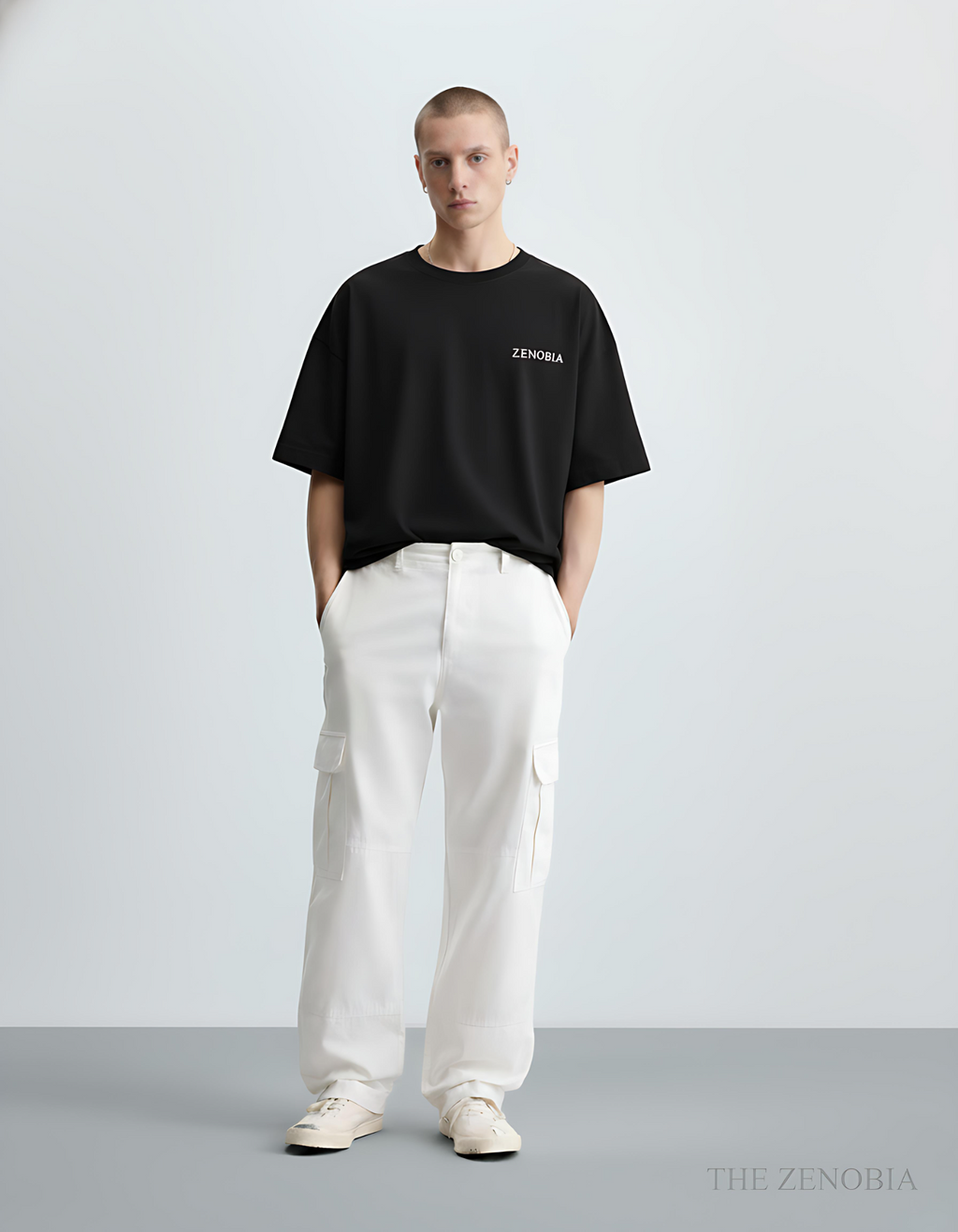 “Shadow Dragon’s Fury” Unisex Oversized T-Shirt — White Logo Series