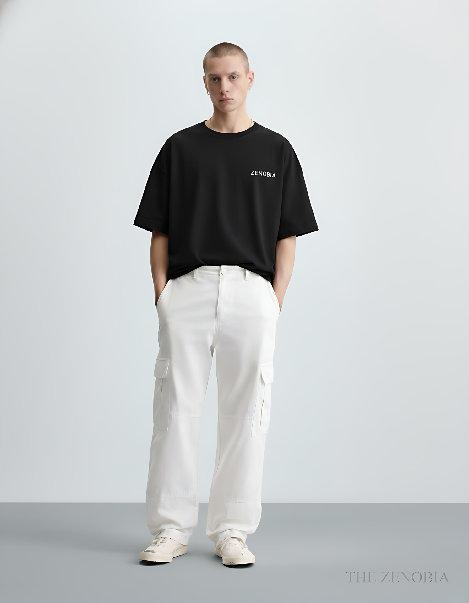 “Shadow Dragon’s Fury” Unisex Oversized T-Shirt — White Logo Series