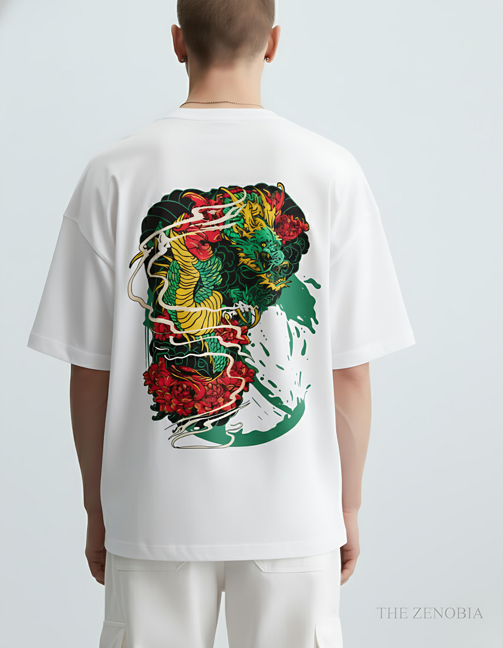 “Shadow Dragon’s Fury” Unisex Oversized T-Shirt — Black Logo Series
