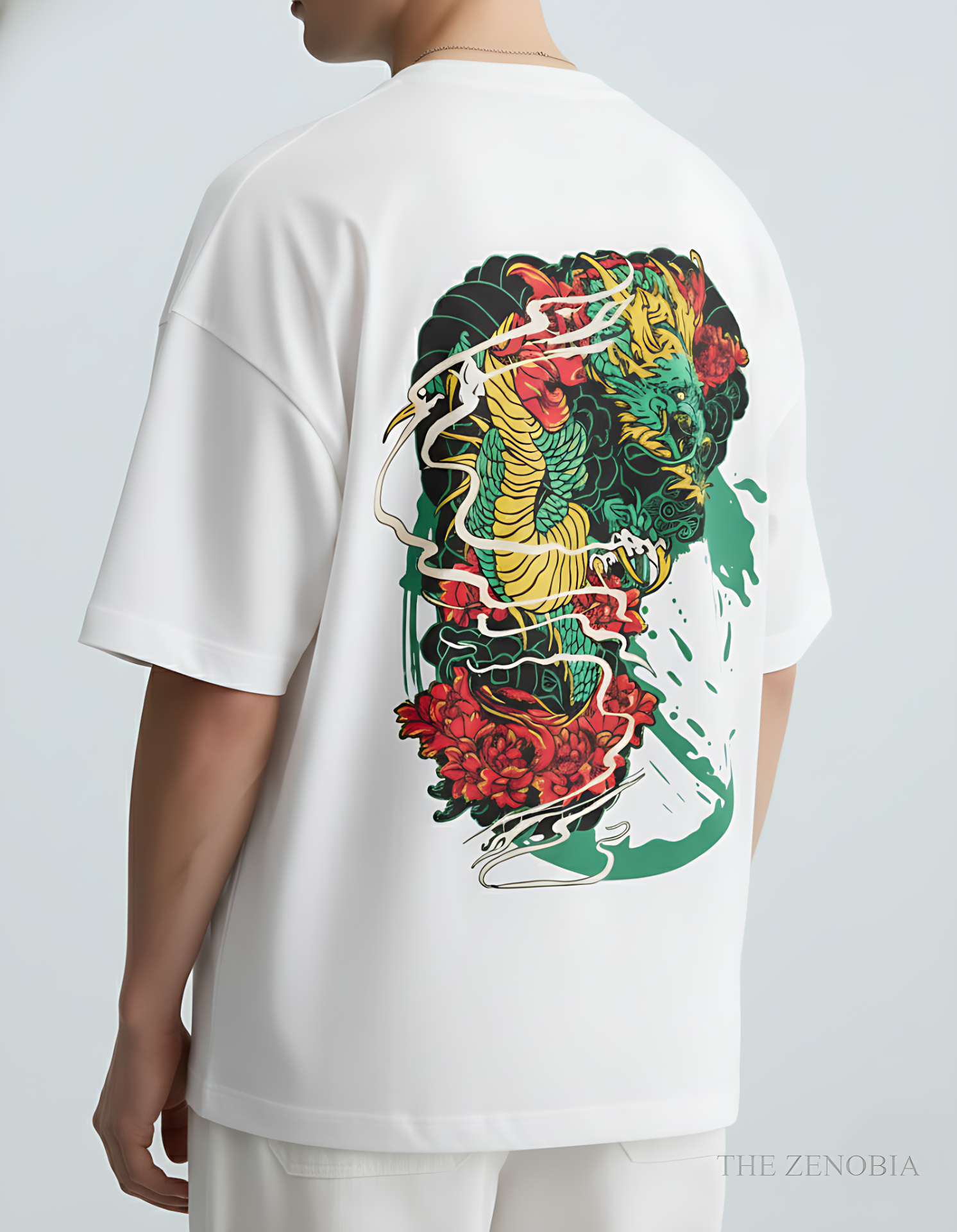 “Shadow Dragon’s Fury” Unisex Oversized T-Shirt — Black Logo Series