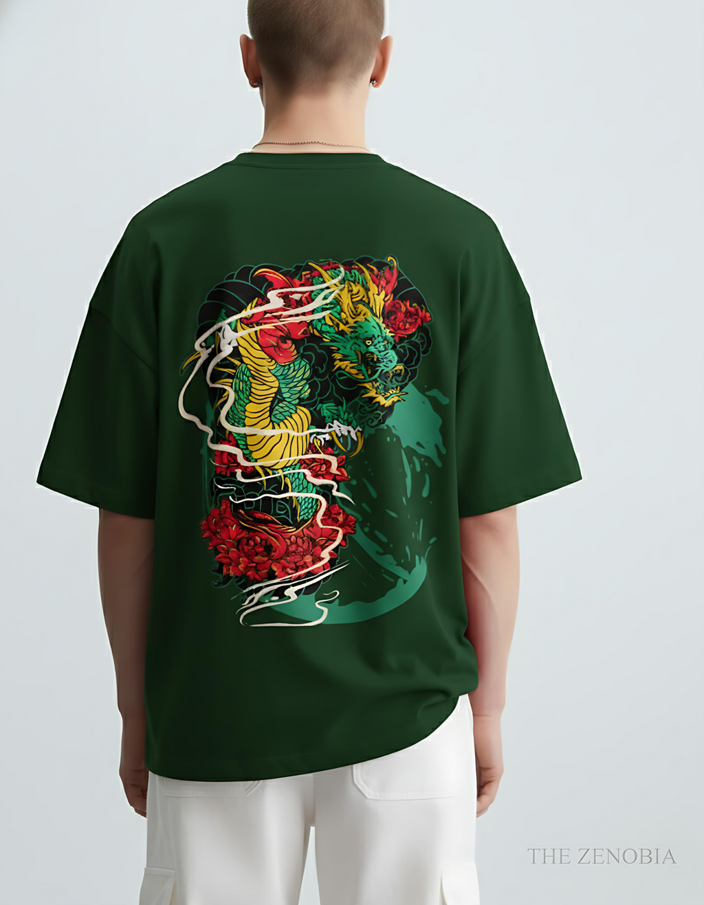 “Shadow Dragon’s Fury” Unisex Oversized T-Shirt — Black Logo Series