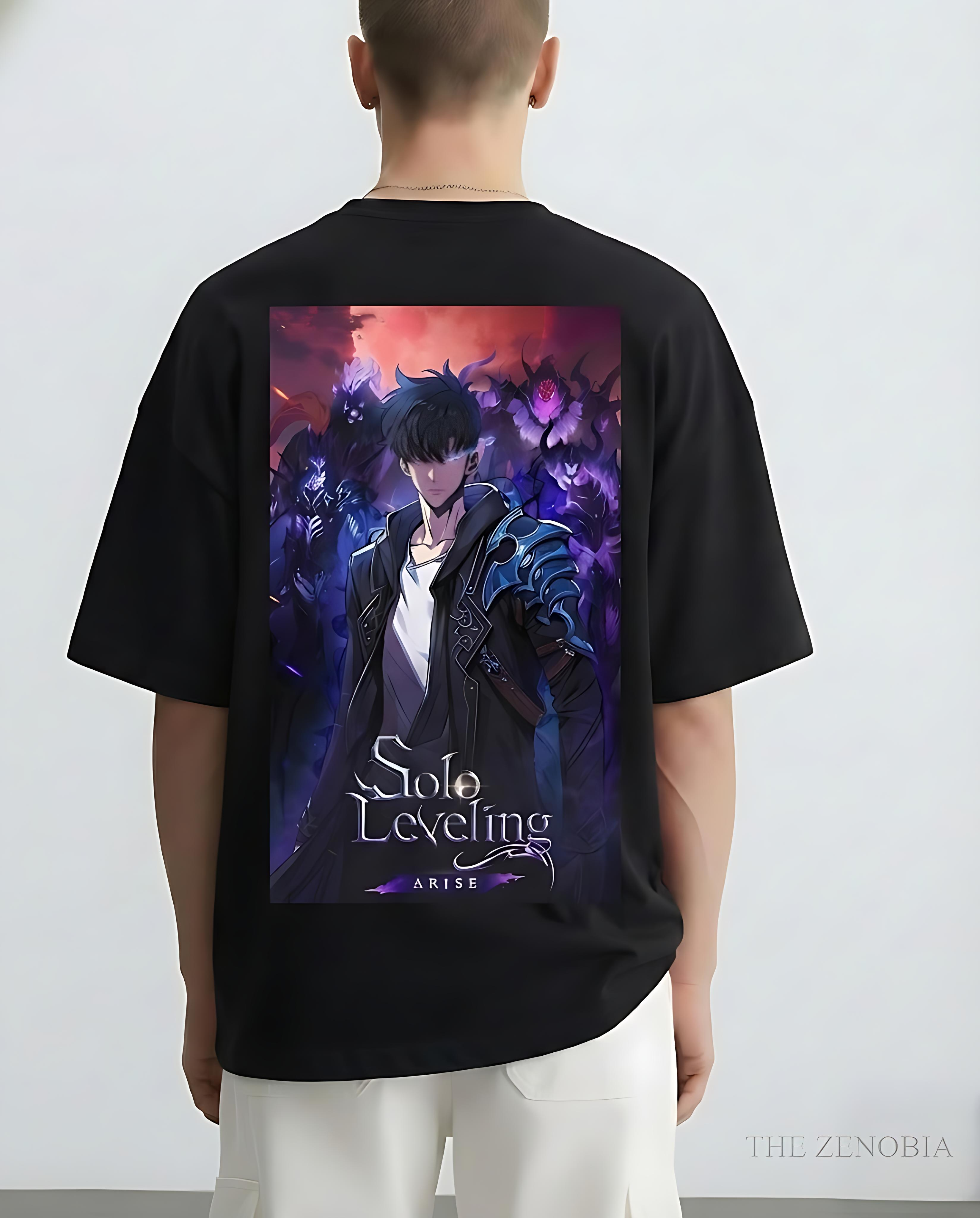 Sung Jin-Woo Arise Oversized Anime T-Shirt – Solo Leveling Edition - Black / S - Oversized sung jung woo T-Shirt