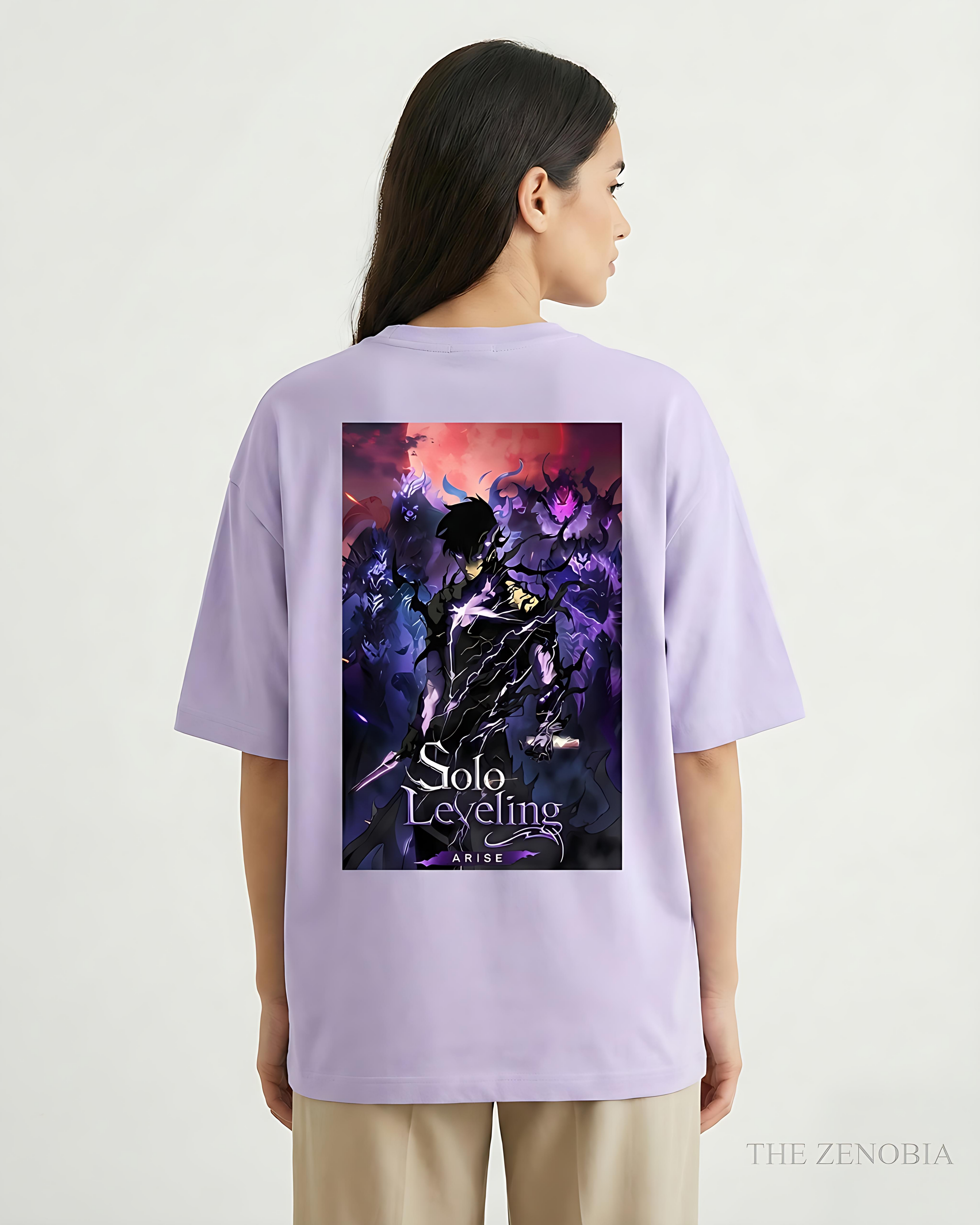 Sung Jin-Woo Arise Oversized Anime T-Shirt – Solo Leveling Edition - Lavender / S - Oversized sung jung woo T-Shirt
