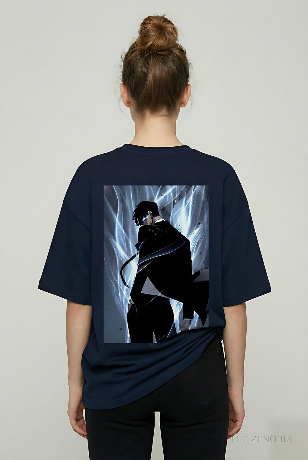Sung Jin-Woo Lightning Surge Oversized Anime T-Shirt - Oversized sung jung woo T-Shirt