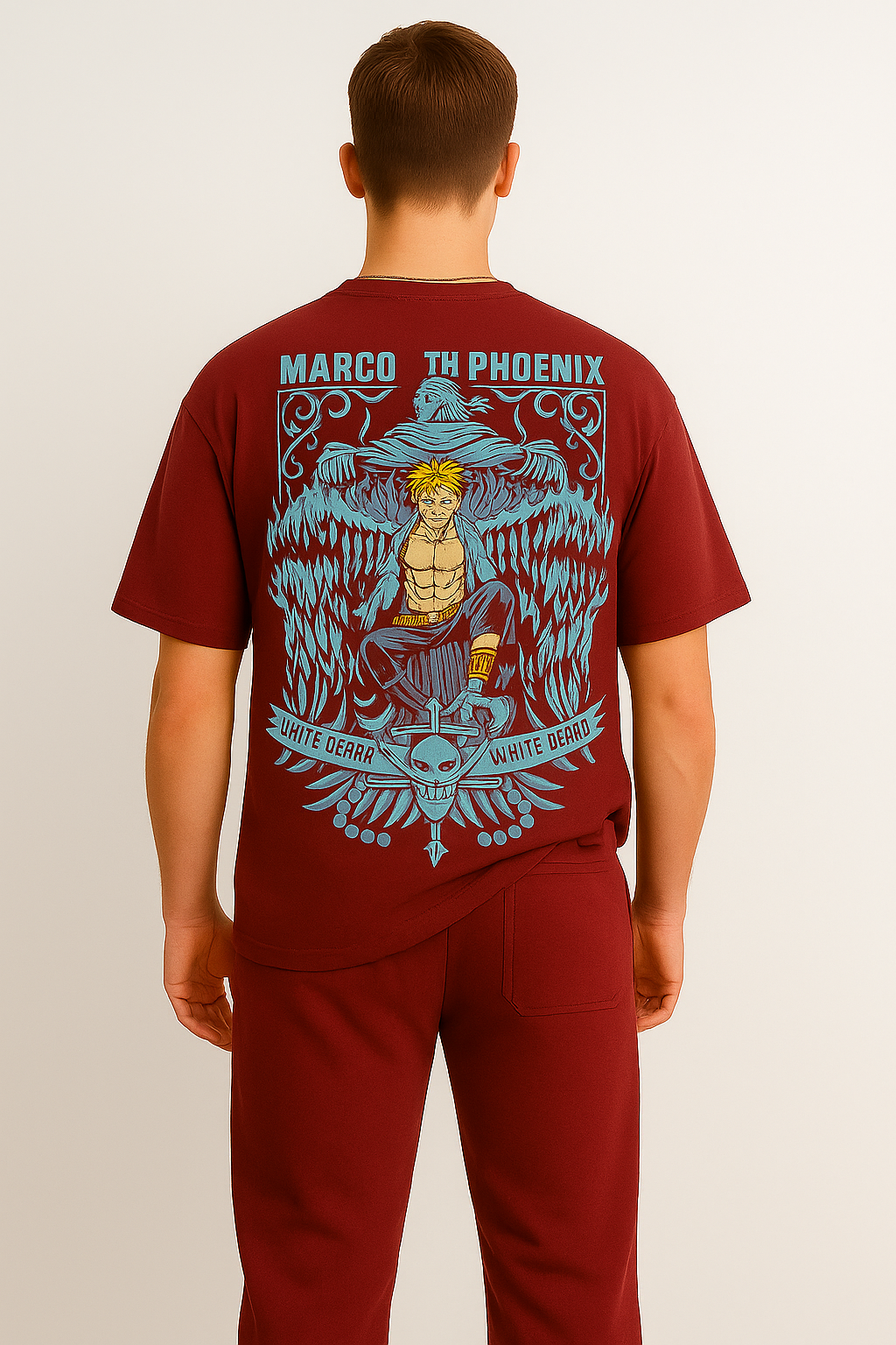 “Marco The Phoenix” Oversized T-Shirt – White Edition - Maroon / S - Marco The Phoenix Oversized T-Shirt