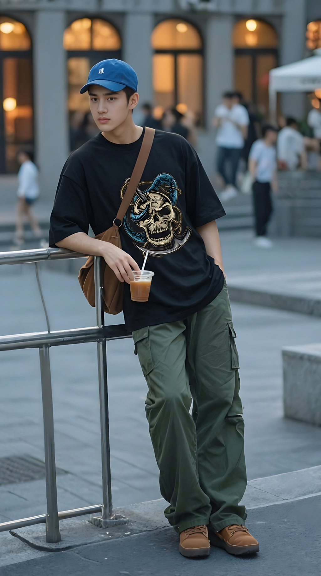 Skull Anchor Oversized T-Shirt