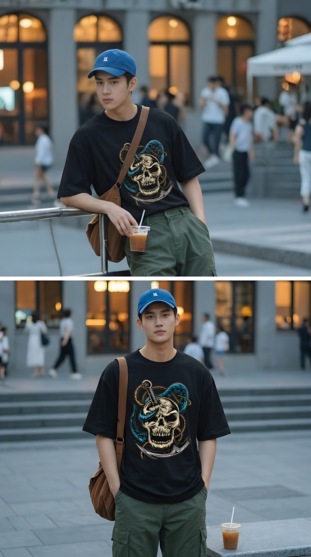 Skull Anchor Oversized T-Shirt