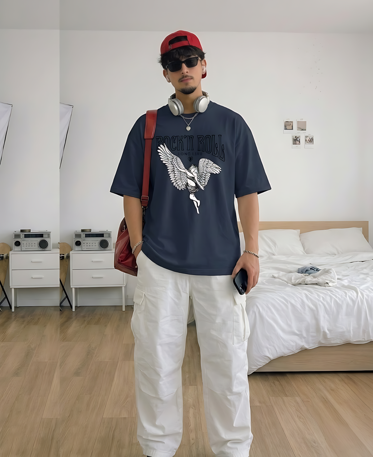 ZENOBIA Rock’n Roll Angel Oversized Tee