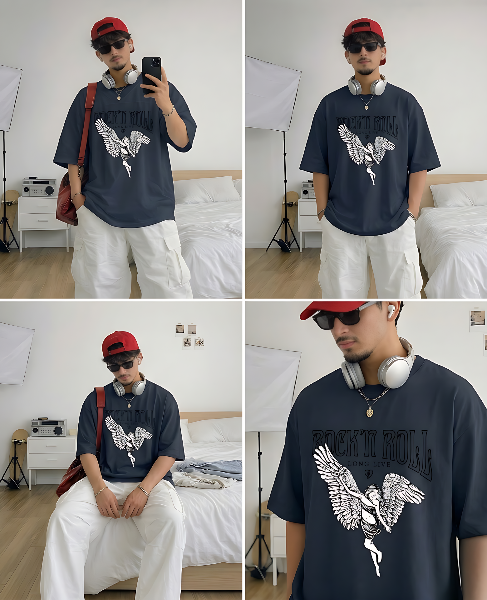 ZENOBIA Rock’n Roll Angel Oversized Tee