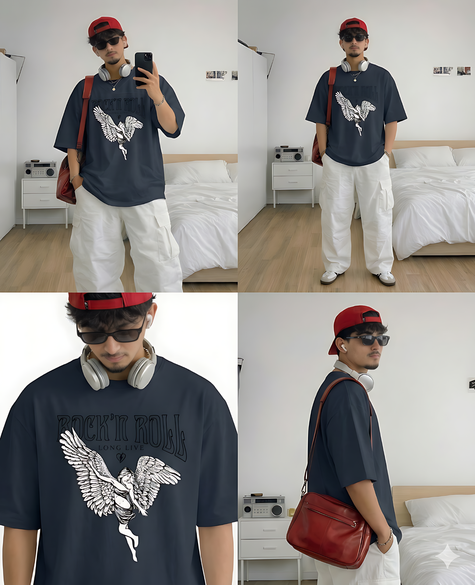 ZENOBIA Rock’n Roll Angel Oversized Tee