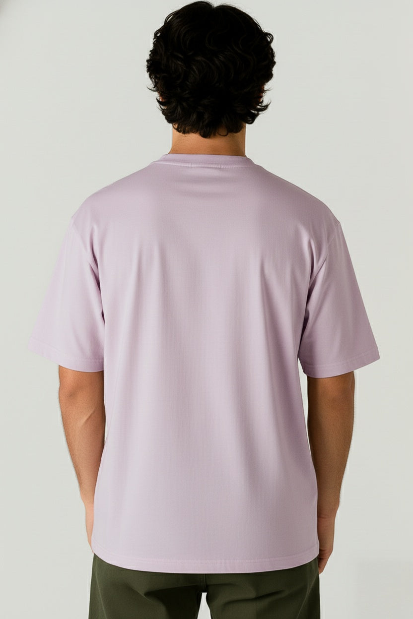 Oversized French Terry T-Shirt — Black Embroidery Edition