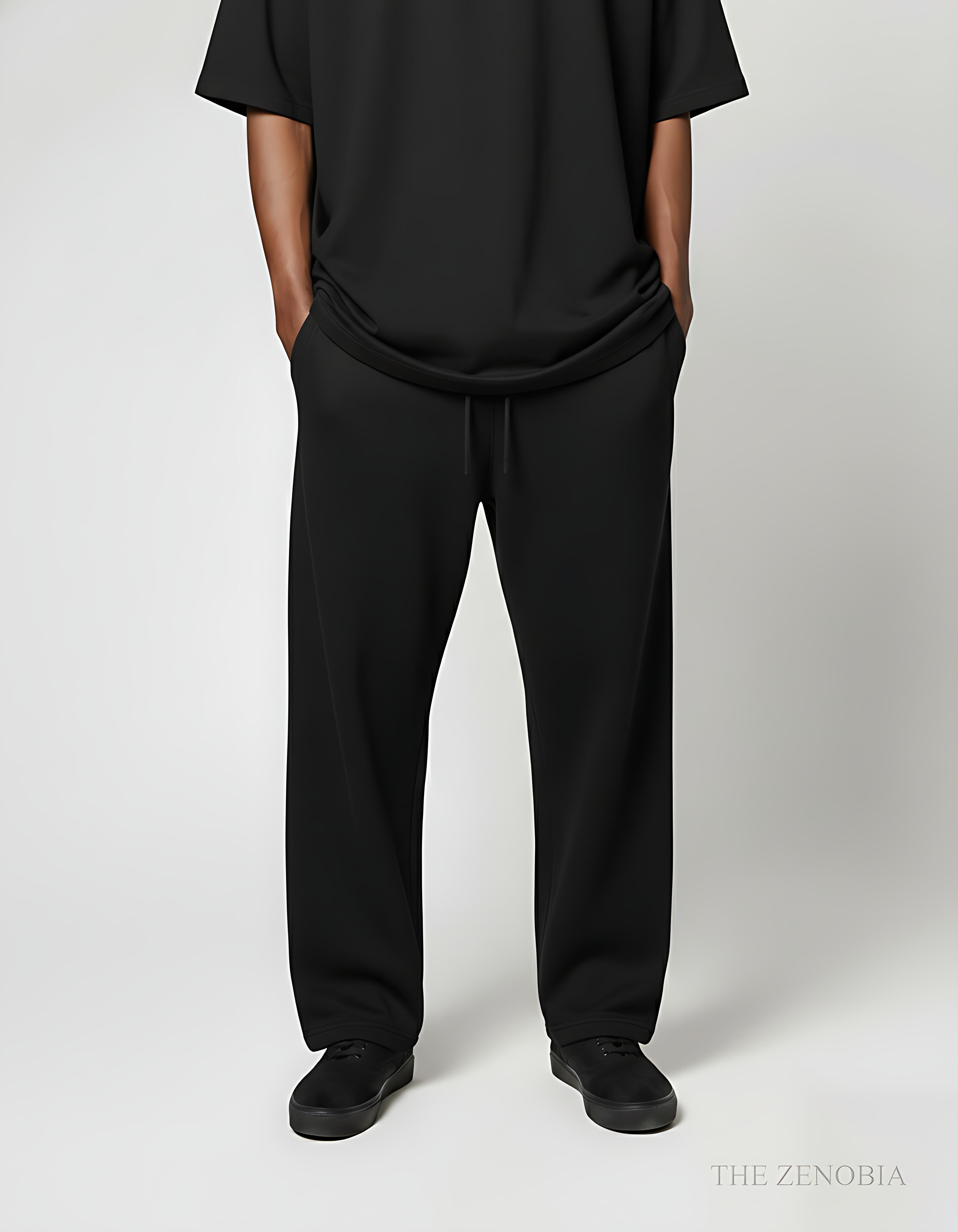 Zenobia Unisex Premium Plain Terry Sweatpants – Relaxed Fit