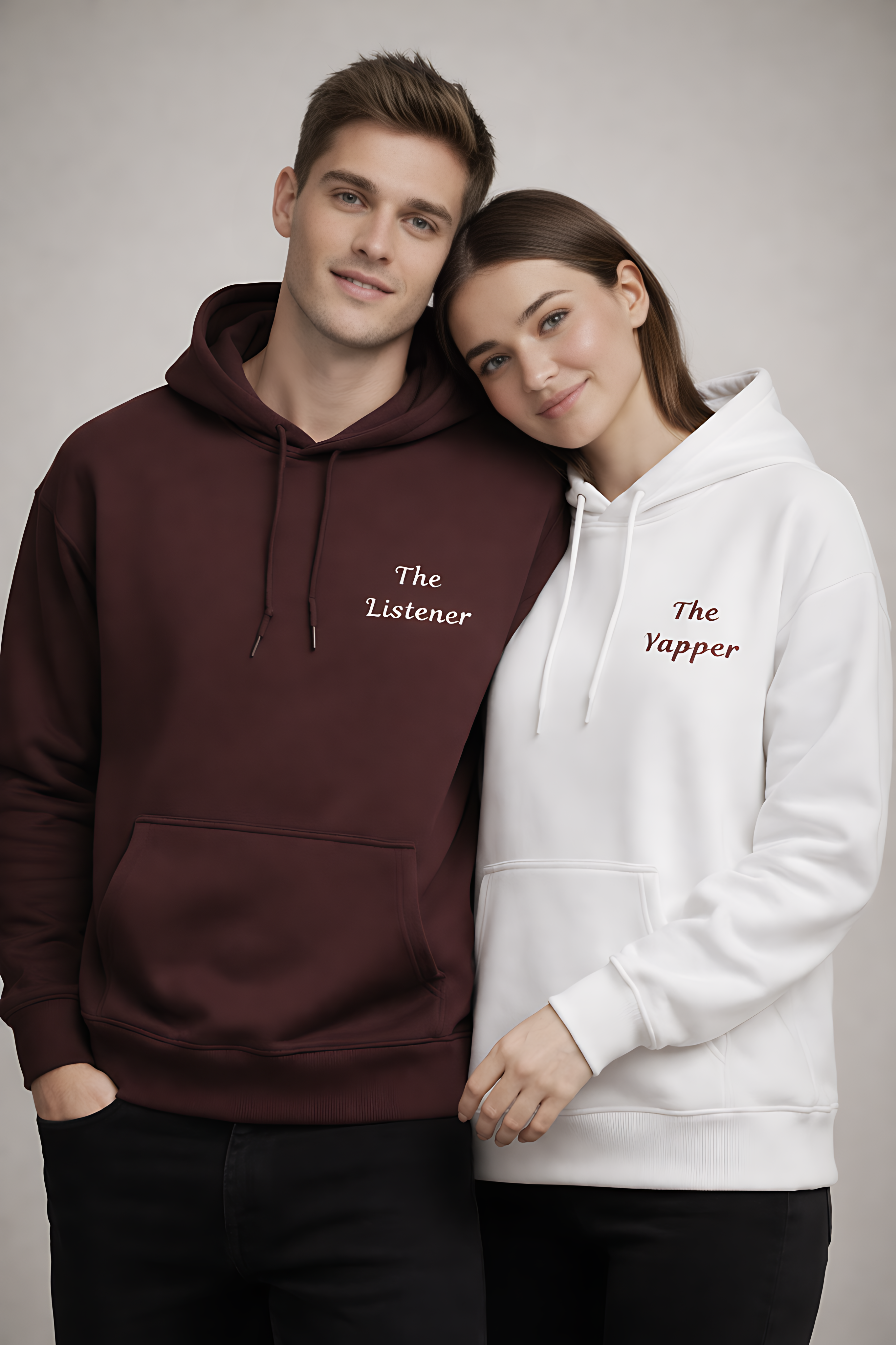 The Listener- Pair Hoodie for “The Yapper” Couple Set
