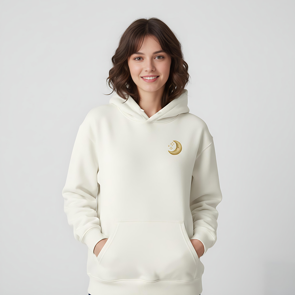 MOONSTRUCK - The Soft-Glow Couple Hoodie (Moon Embroidery Edition)