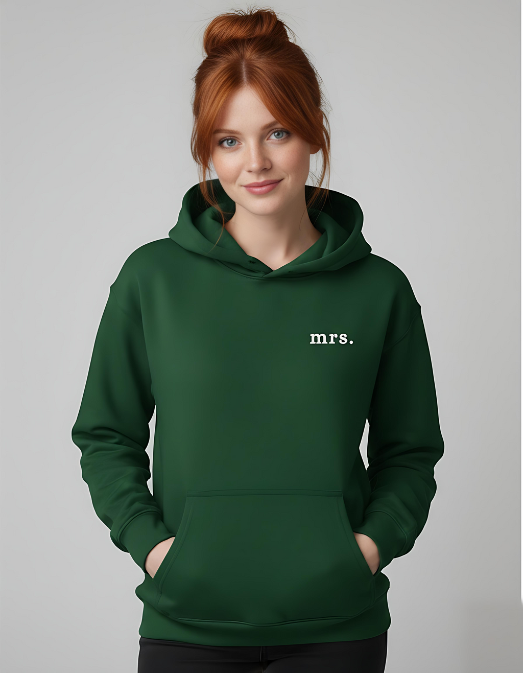 Mrs. – Pair Hoodie for “Mr.” Couple Set (Green Embroidery)