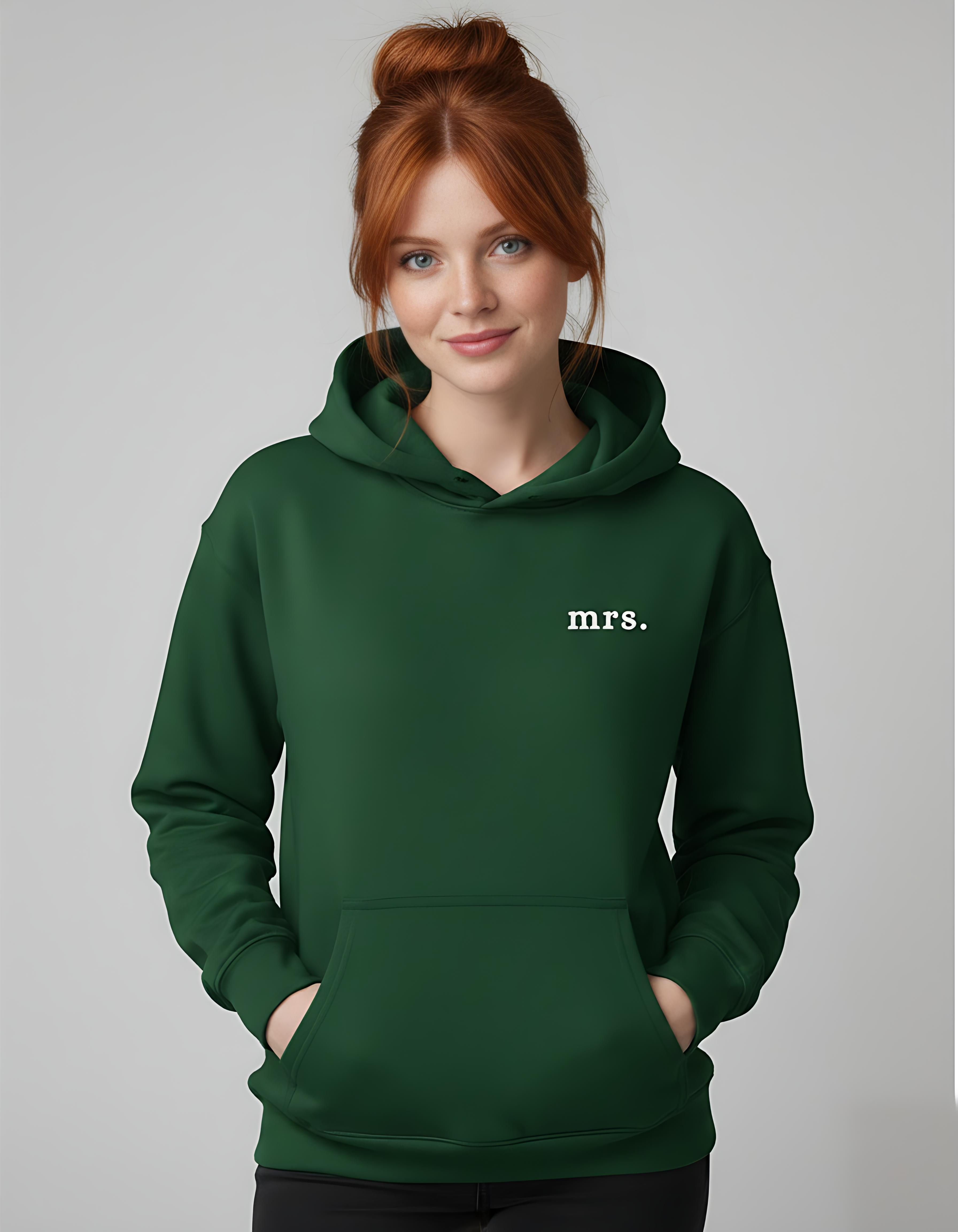 Mrs. – Pair Hoodie for “Mr.” Couple Set (Green Embroidery)